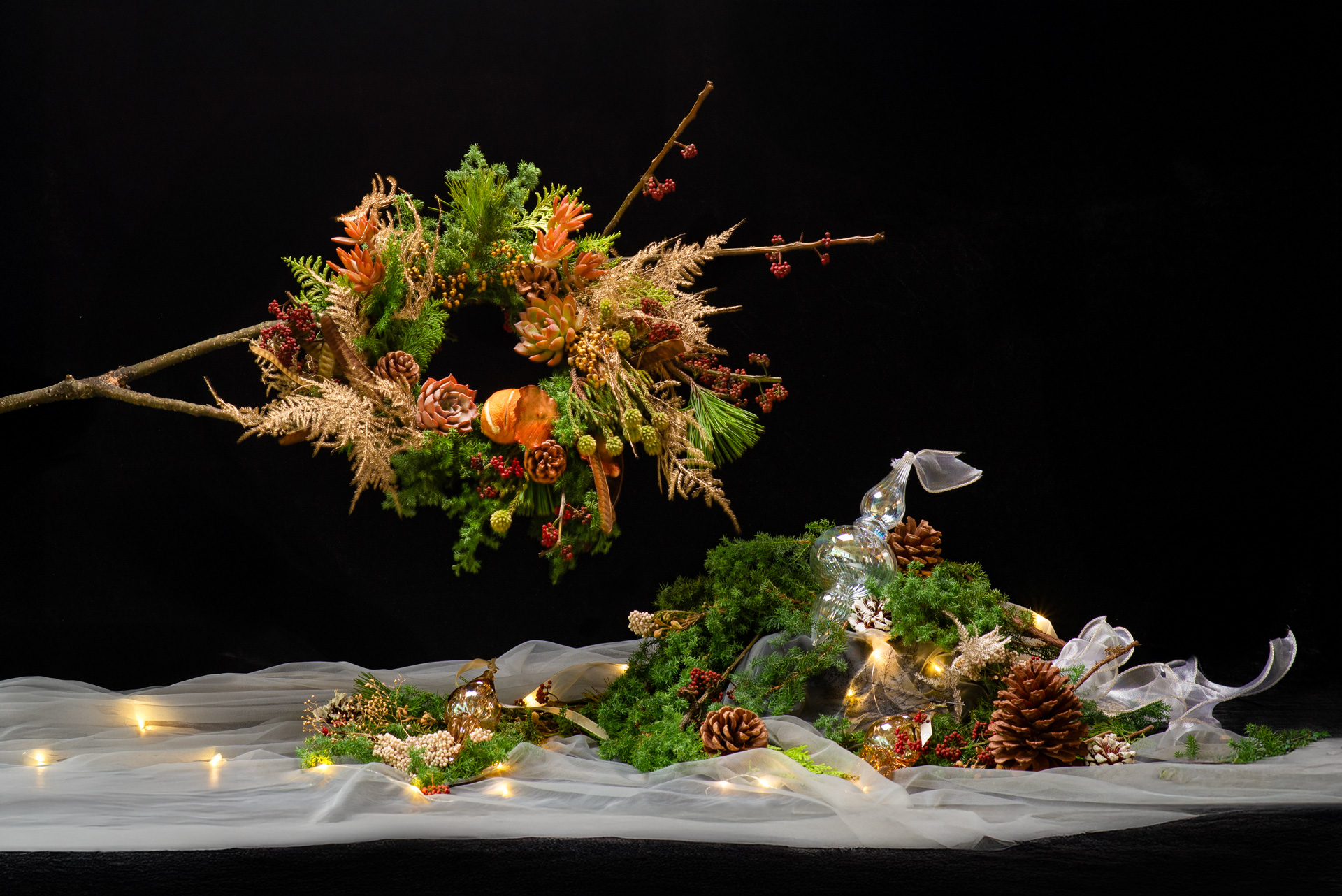 有肉 SUCCULAND 9 週年慶,邀你體驗多肉植藝的魅力 1 2024聖誕節課程雪霧聖誕花圈多肉植物