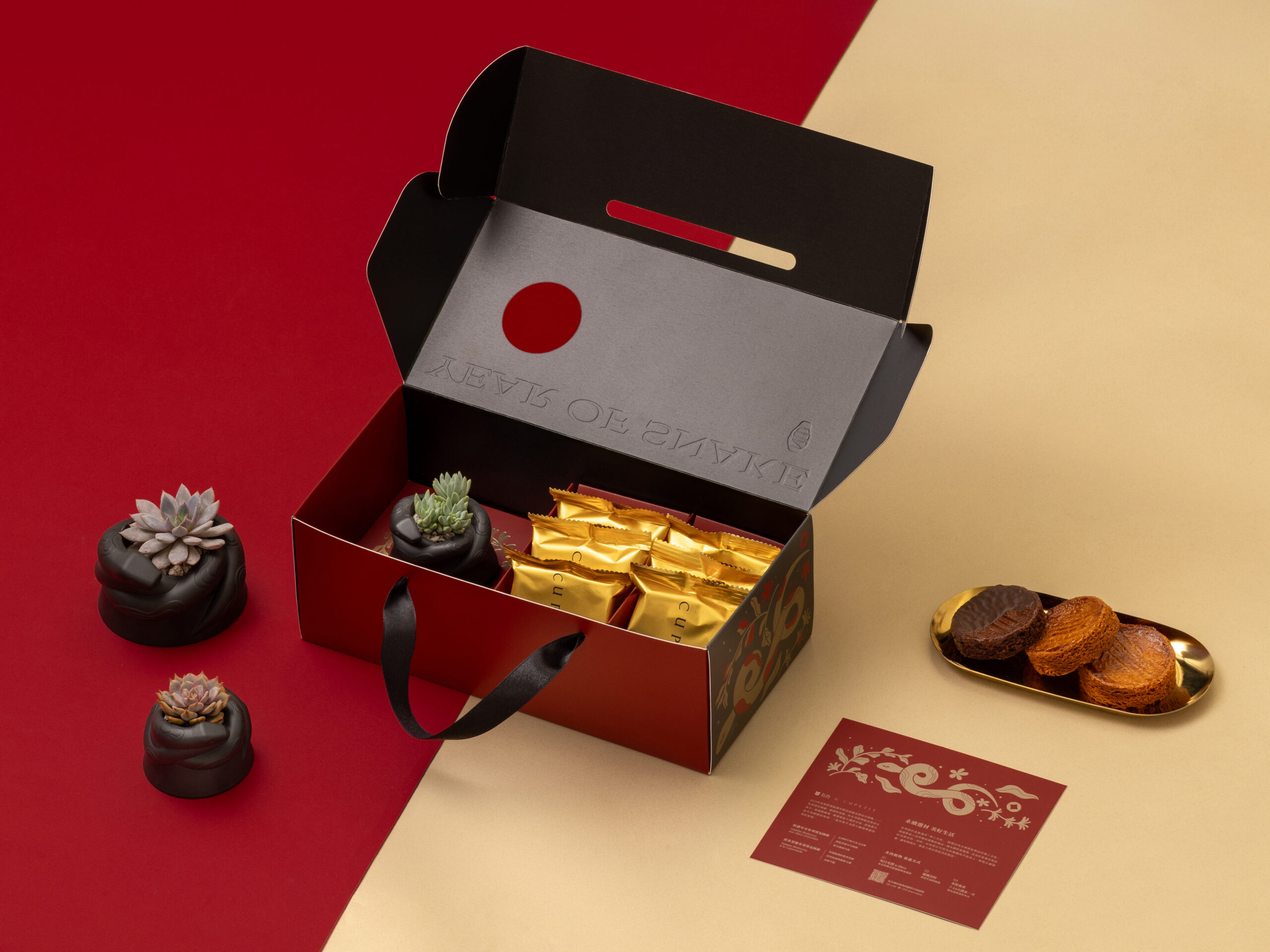 2025 春節禮盒送福蛇!造型植栽滿春意 1 2025春節禮盒蛇年送禮-六入盒裝